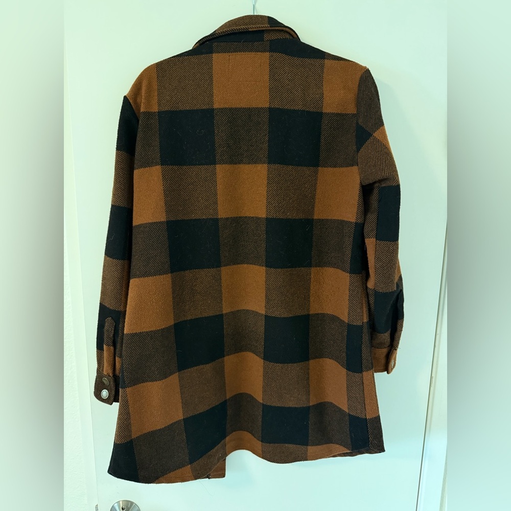 Women's Black and Brown Plaid long coat - Bob Timberlake - Picture 2 of 3